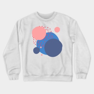 Art circles and dots pattern - dark blue pink and red Crewneck Sweatshirt